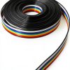 Rainbow Color IDC Ribbon Cable 10‑Wire 16ft Piutouyar Flat Cable-3