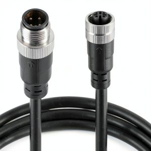 M12 4-Pin Male to Female Cable by Solnique Waterproof Extension-0